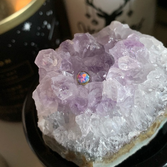 Assorted Anatometal 16g Opal and gem cabochon internally threaded titanium ends - Picture 3 of 11